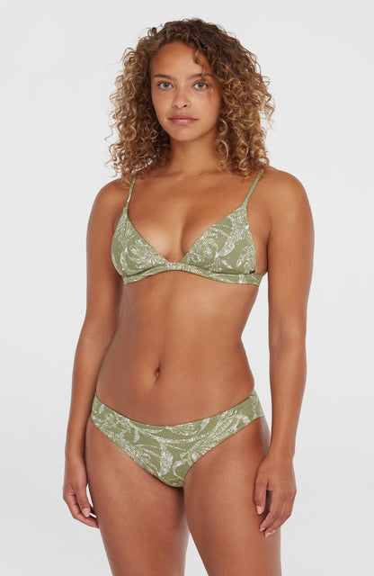 Seaside Tri Bikini Top Women Green Textured Jungle