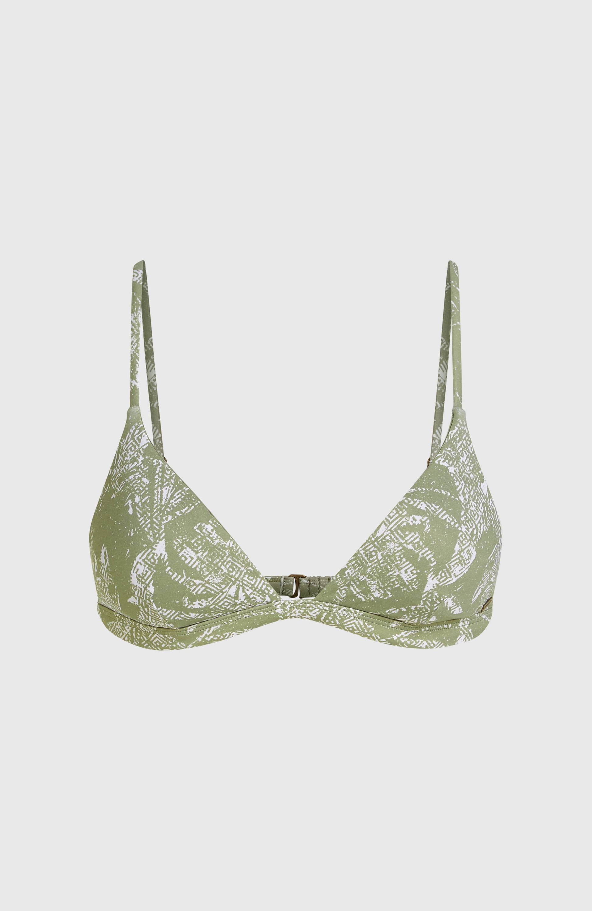 Seaside Tri Bikini Top Women Green Textured Jungle