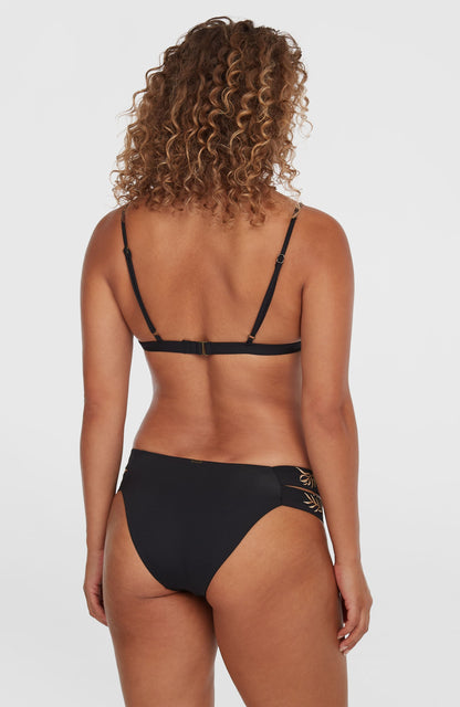 Seaside Boulder Embroidery Bikini Set Women Black Out