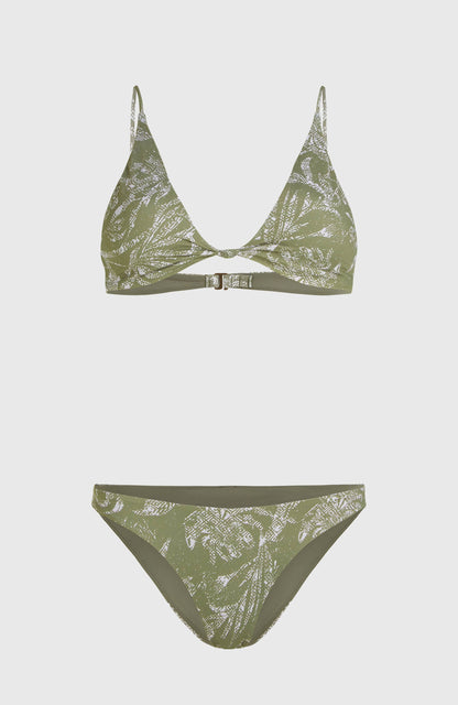 Pismo Flamenco Bikini Set Women Green Textured Jungle