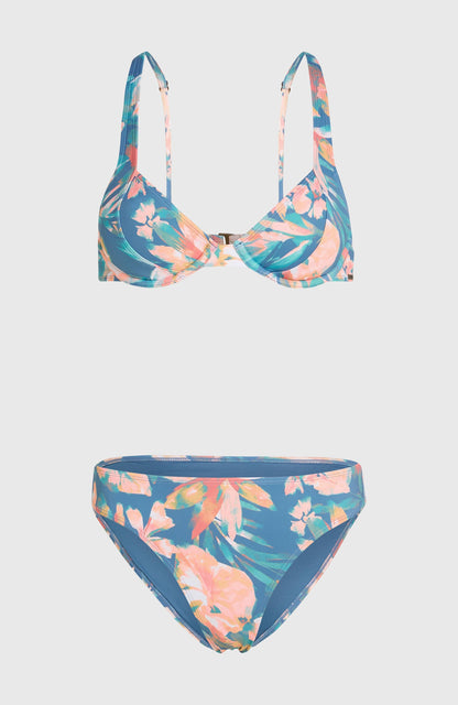 Saltwater Elsie Rita Bikini Set Women Blue Painted Tropics