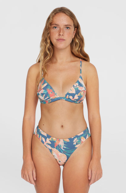 Seaside Tri Bikini Top Women Blue Painted Tropics