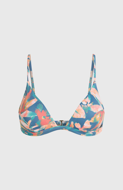 Seaside Tri Bikini Top Women Blue Painted Tropics