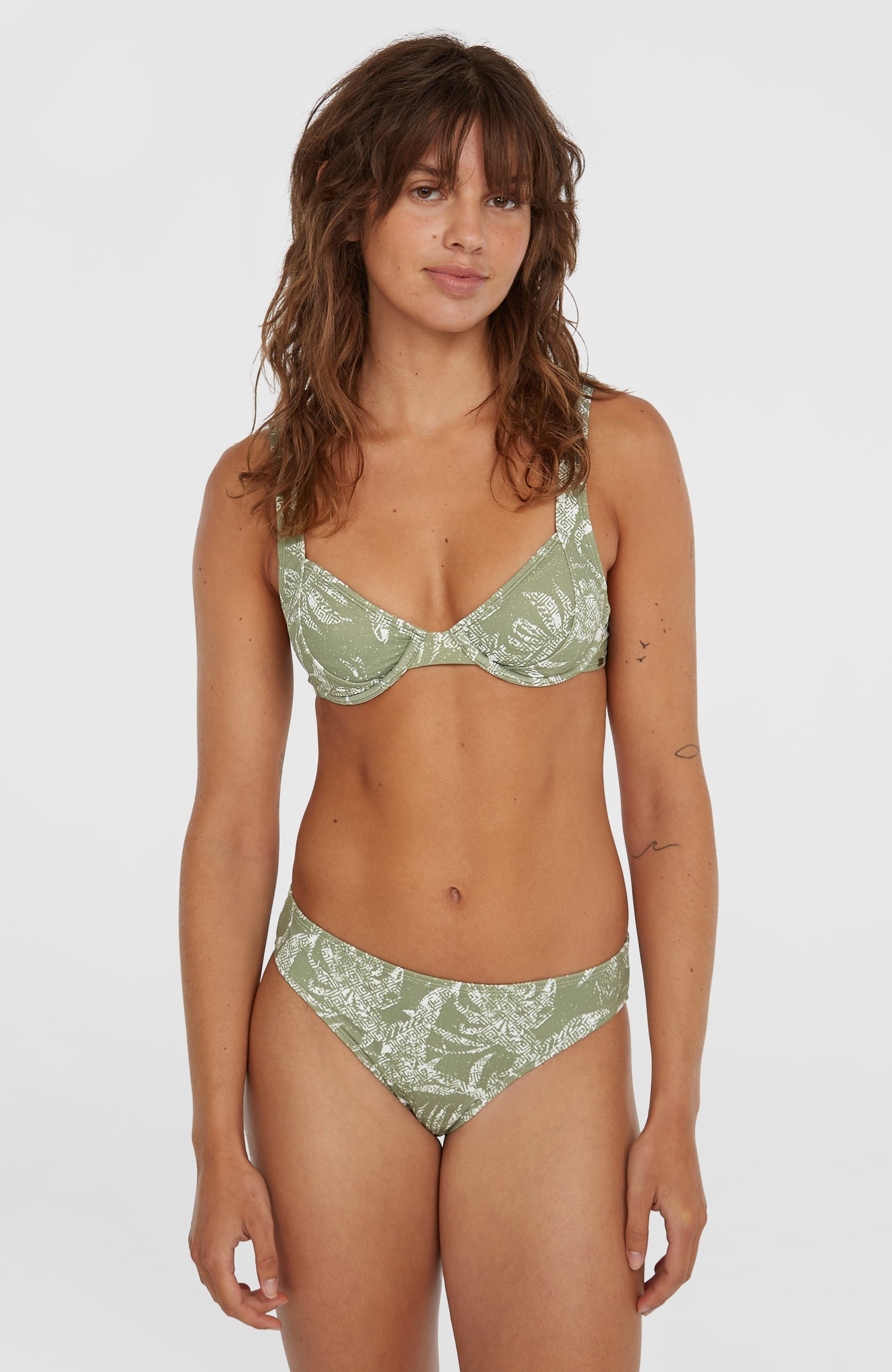Saltwater Elsie Rita Bikini Set Women Green Textured Jungle