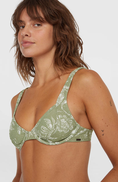 Saltwater Elsie Rita Bikini Set Women Green Textured Jungle