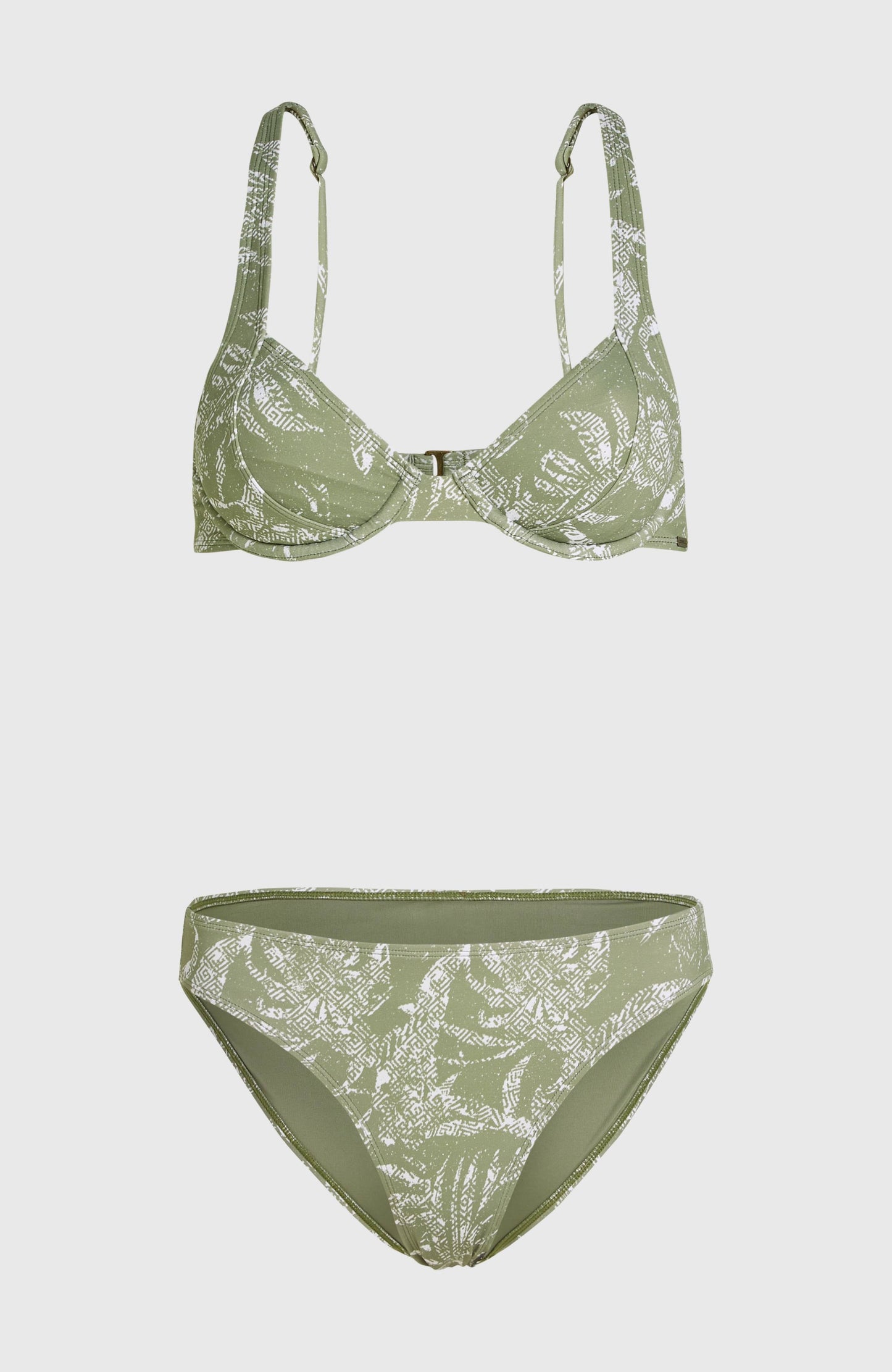 Saltwater Elsie Rita Bikini Set Women Green Textured Jungle