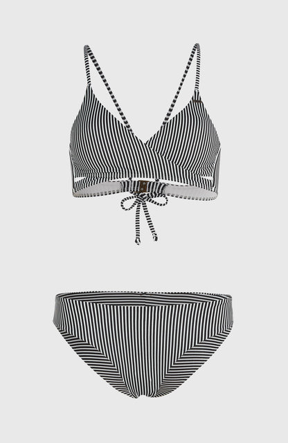 Essentials Baay Maoi Bikini Set Women Black Simple Stripe