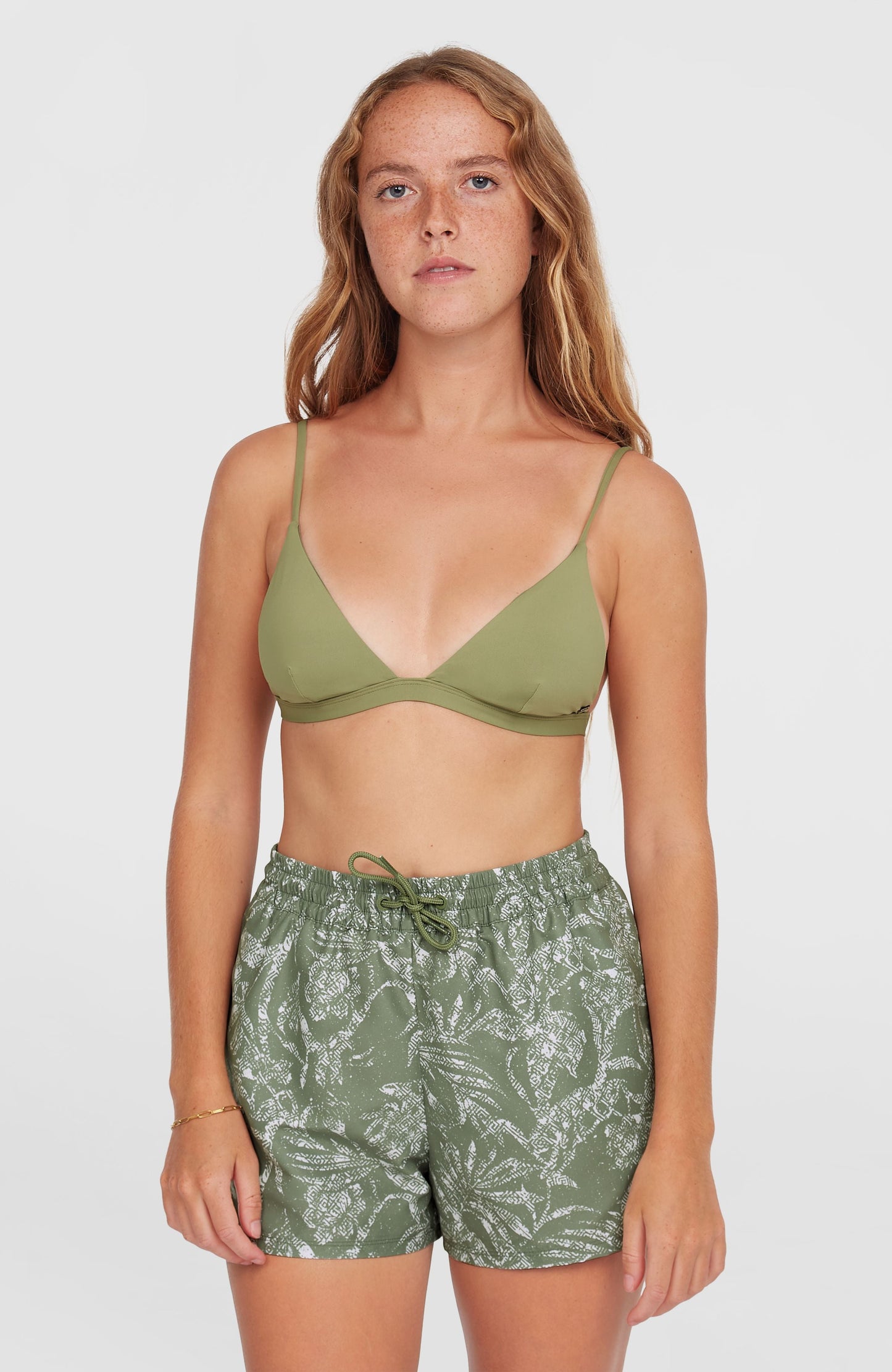 Essentials Print 12'' Swim Shorts Women Green Textured Jungle