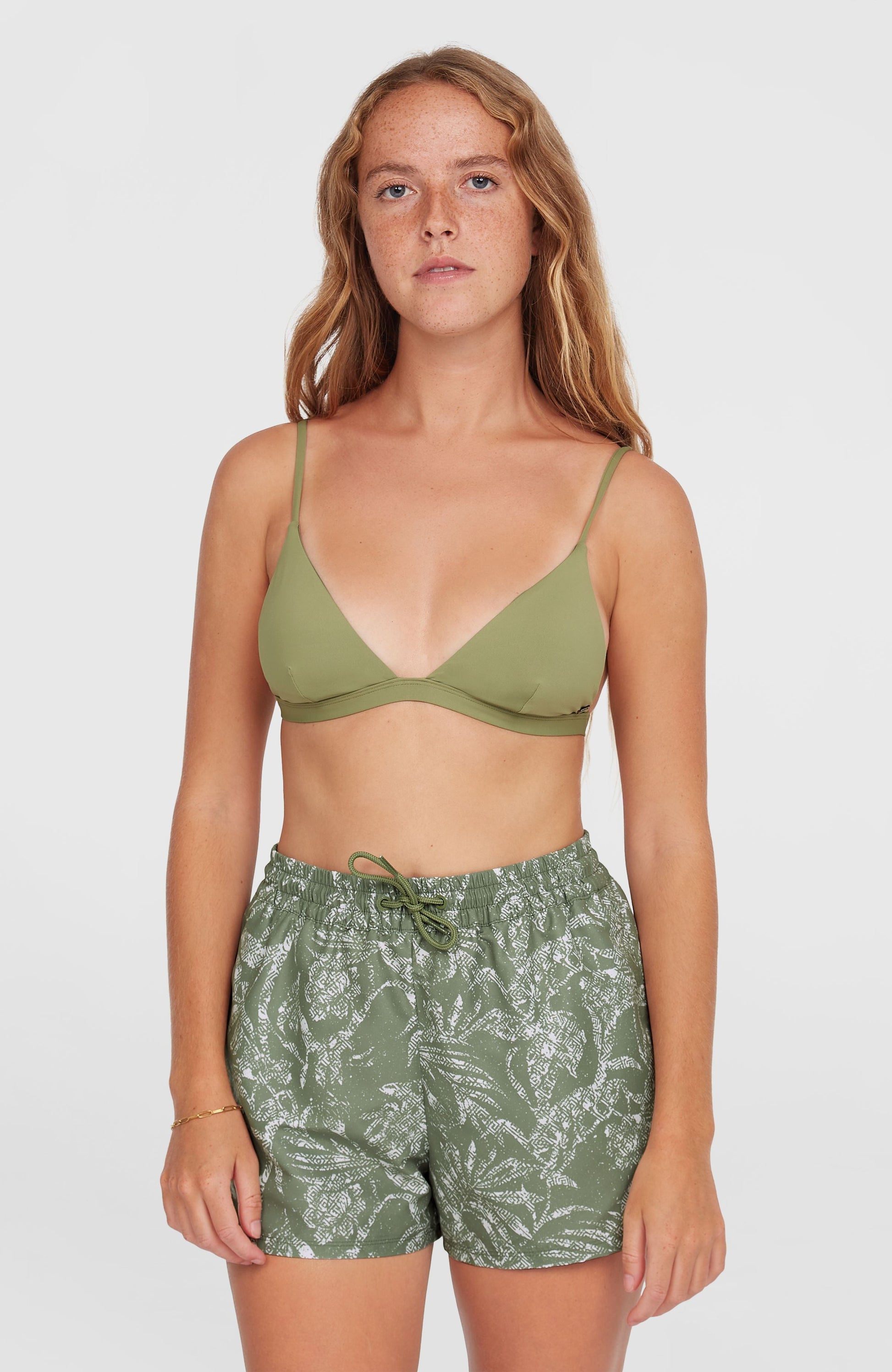 Essentials Print 12'' Swim Shorts Women Green Textured Jungle