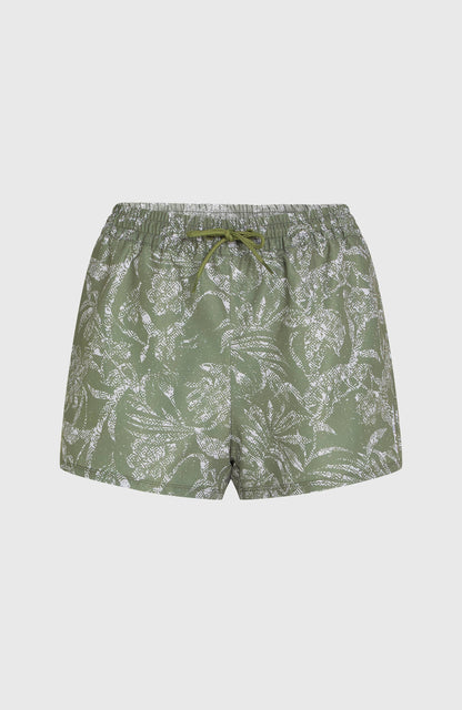 Essentials Print 12'' Swim Shorts Women Green Textured Jungle