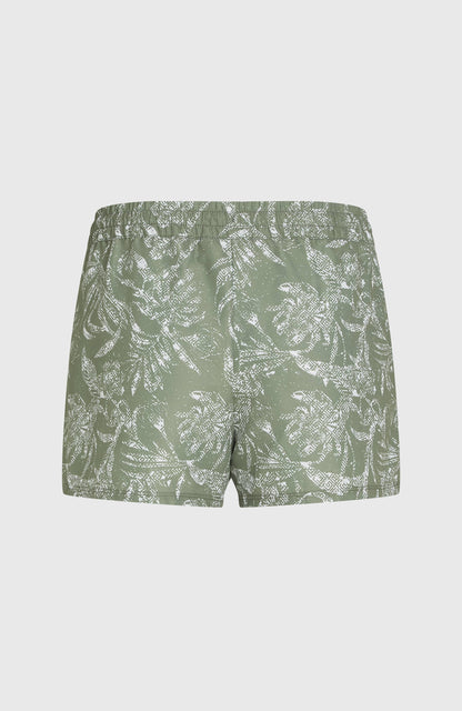 Essentials Print 12'' Swim Shorts Women Green Textured Jungle