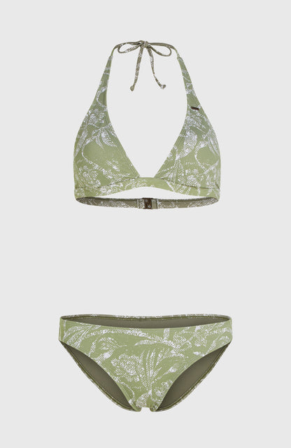 Essentials Marga Cruz Bikini Set Women Green Textured Jungle