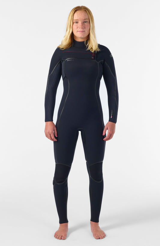 Hyperfreak Fire 5/4mm+ Chest Zip Full Wetsuit Women|Wetsuits BLACK/BLACK