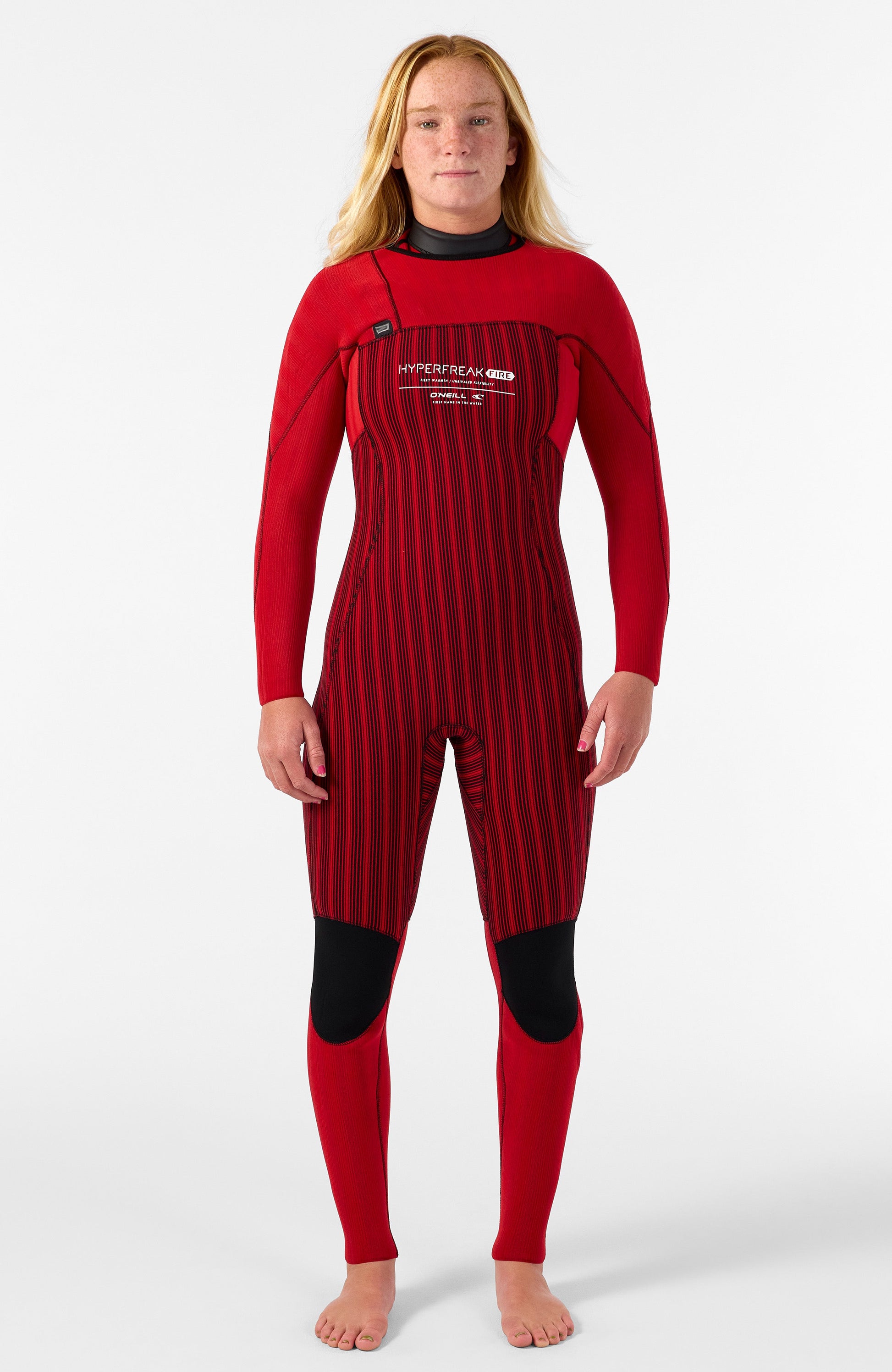 Hyperfreak Fire 5/4mm+ Chest Zip Full Wetsuit Women|Wetsuits BLACK/BLACK