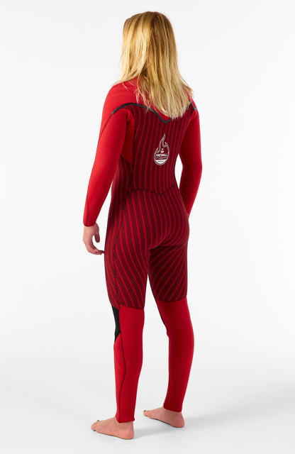 Hyperfreak Fire 5/4mm+ Chest Zip Full Wetsuit Women|Wetsuits BLACK/BLACK