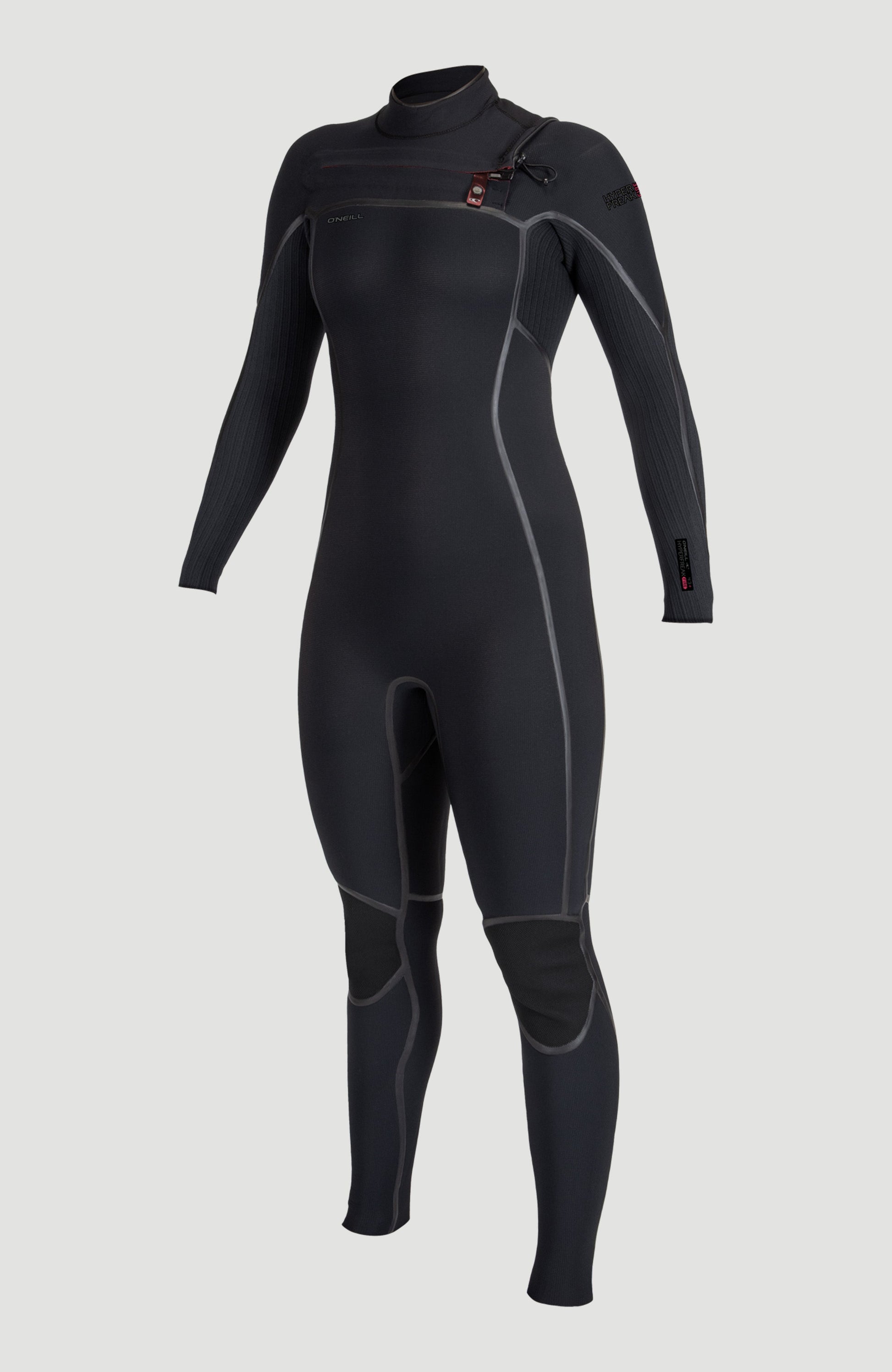 Hyperfreak Fire 5/4mm+ Chest Zip Full Wetsuit Women|Wetsuits BLACK/BLACK
