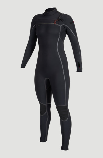 Hyperfreak Fire 5/4mm+ Chest Zip Full Wetsuit Women|Wetsuits BLACK/BLACK