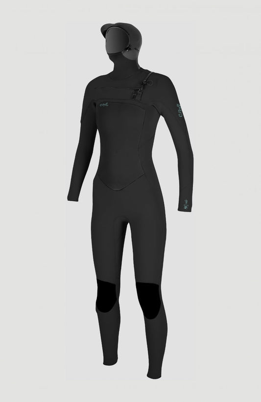 O'Neill Women Epic 6/5/4mm Chest Zip Full Wetsuit with Hood Women – O'Neill Women|Wetsuits BLACK/BLACK
