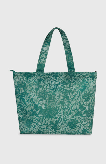 Coastal Print Tote Bag Women Green Island Sky