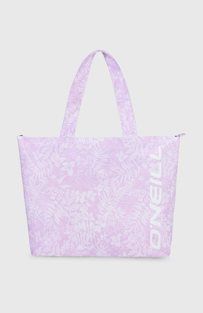 Coastal Print Tote Bag Women Purple Island Sky