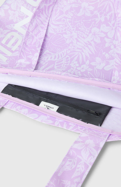 Coastal Print Tote Bag Women Purple Island Sky