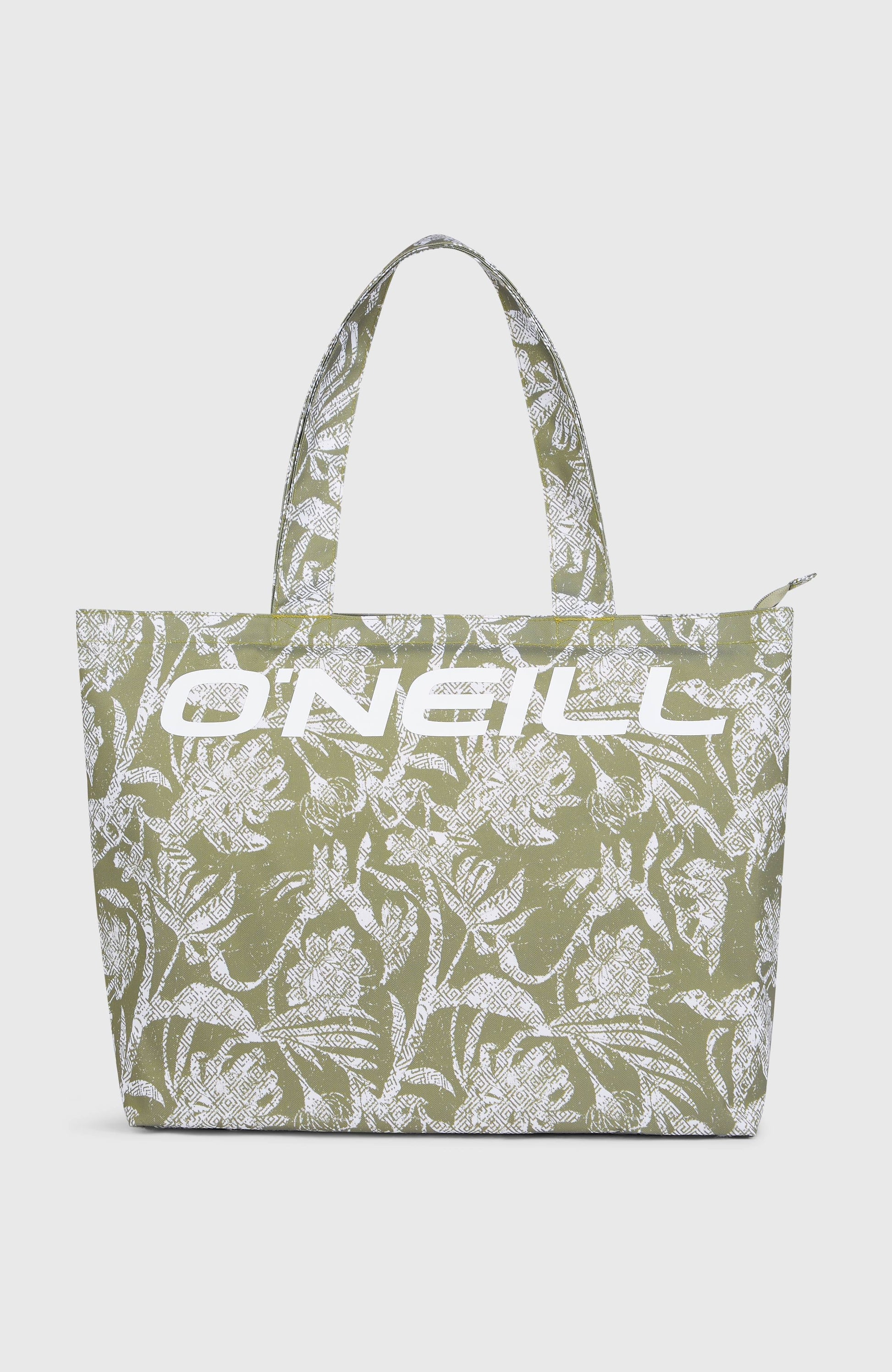 Coastal Print Tote Bag Women Green Textured Jungle