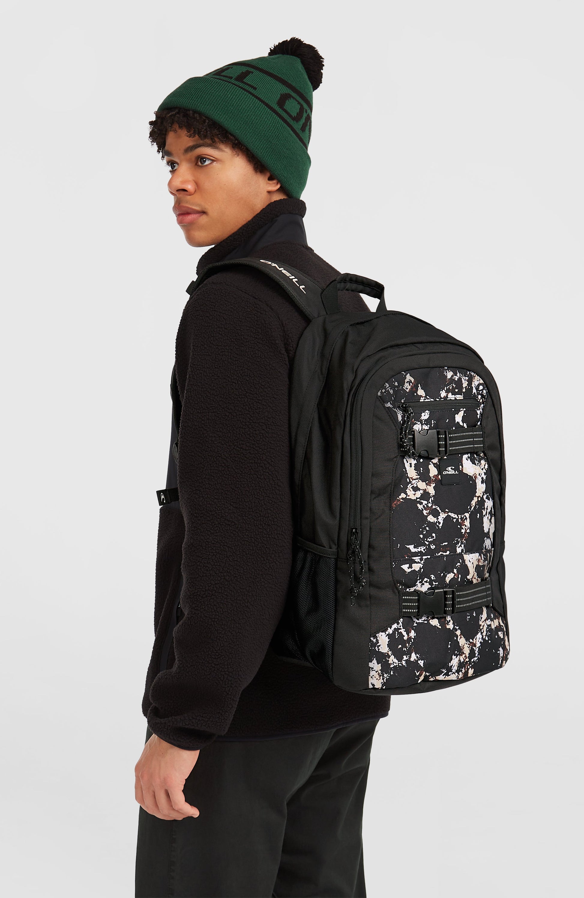 Boarder Backpack Women|Men Black/Beige Quarry