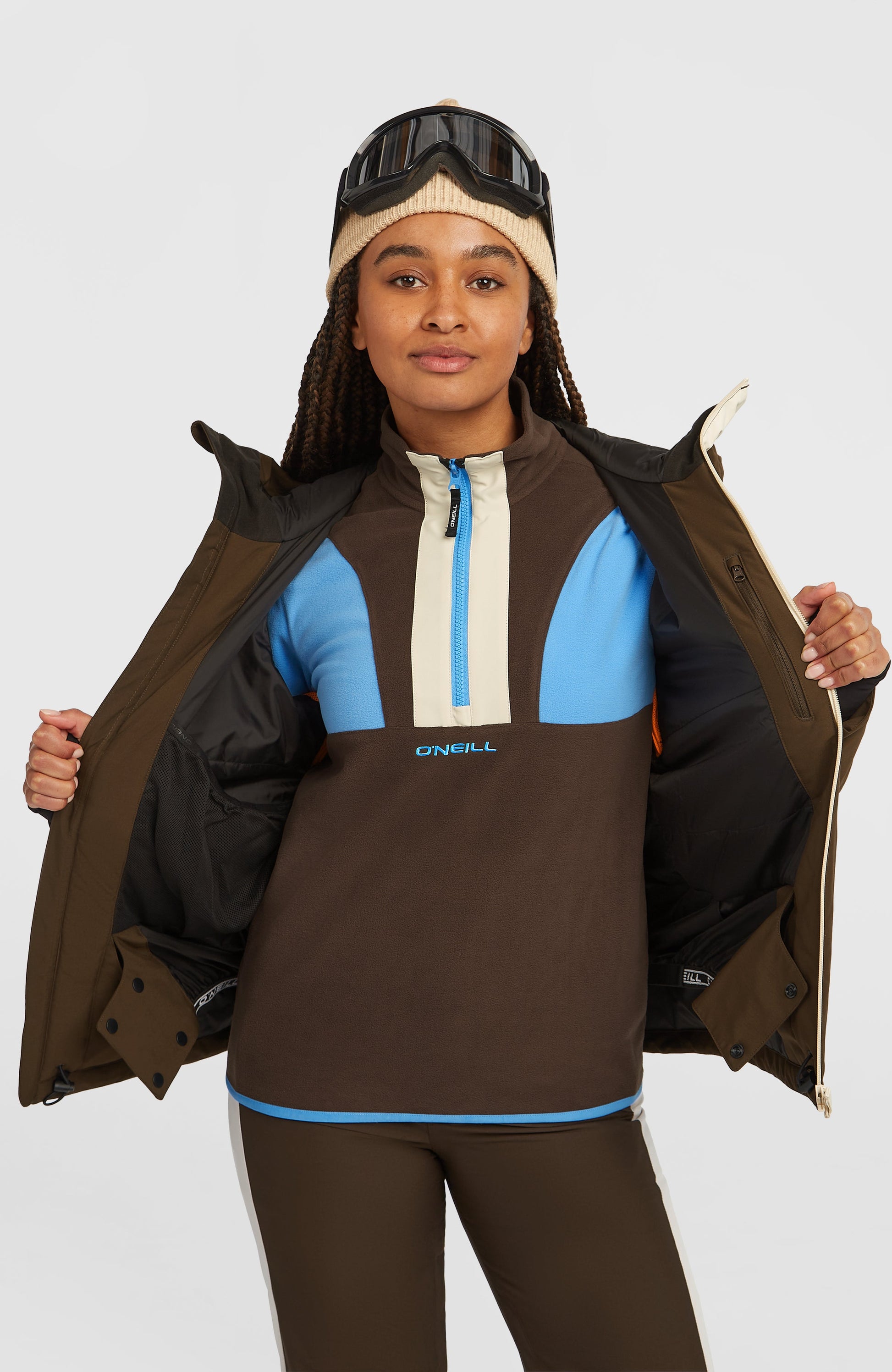 FWC'Cruz Duo Snow Jacket Women Coffee Bean Colour Block