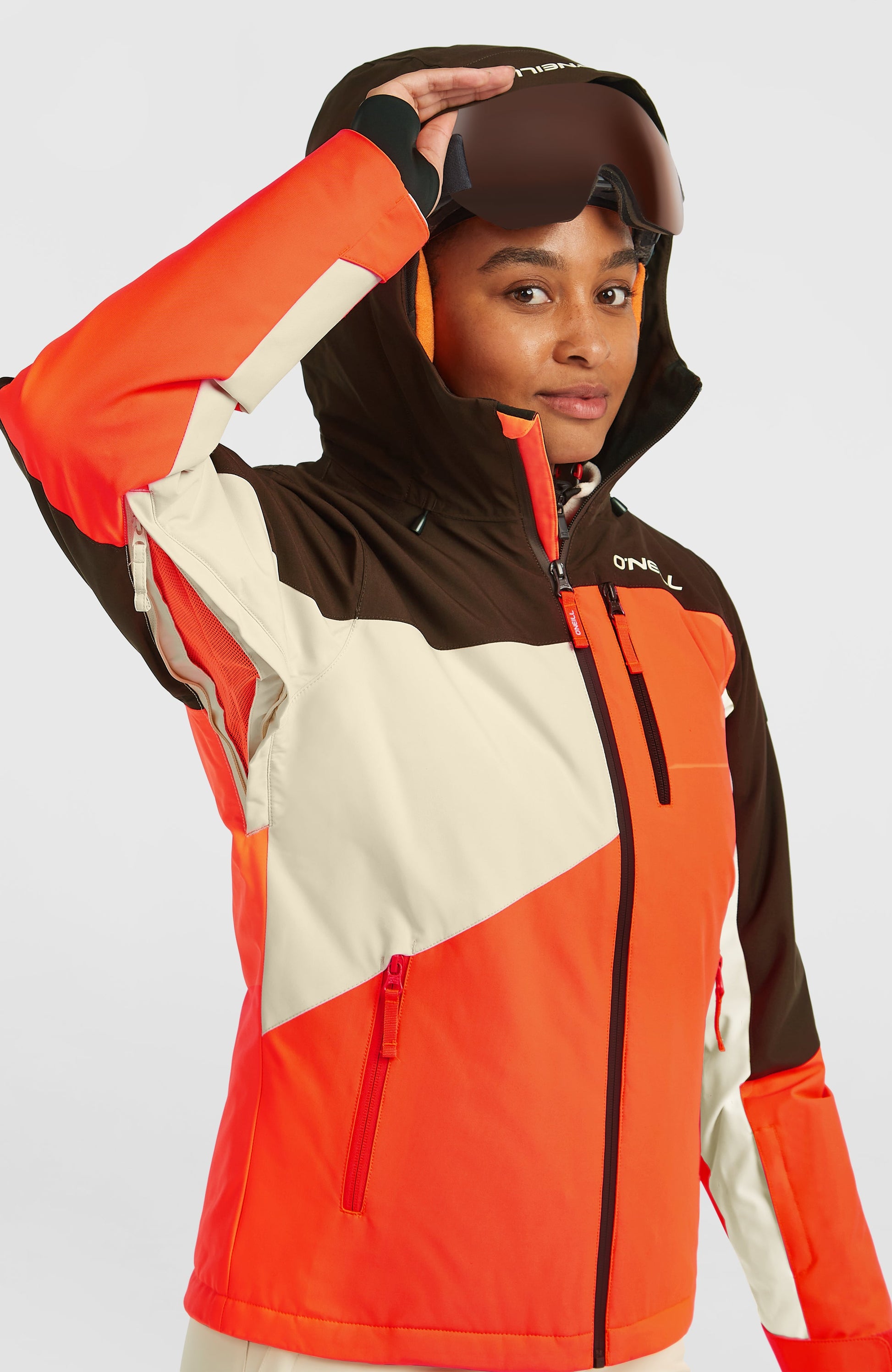 FWC'Cruz Triple Snow Jacket Women Coffee Bean Colour Block