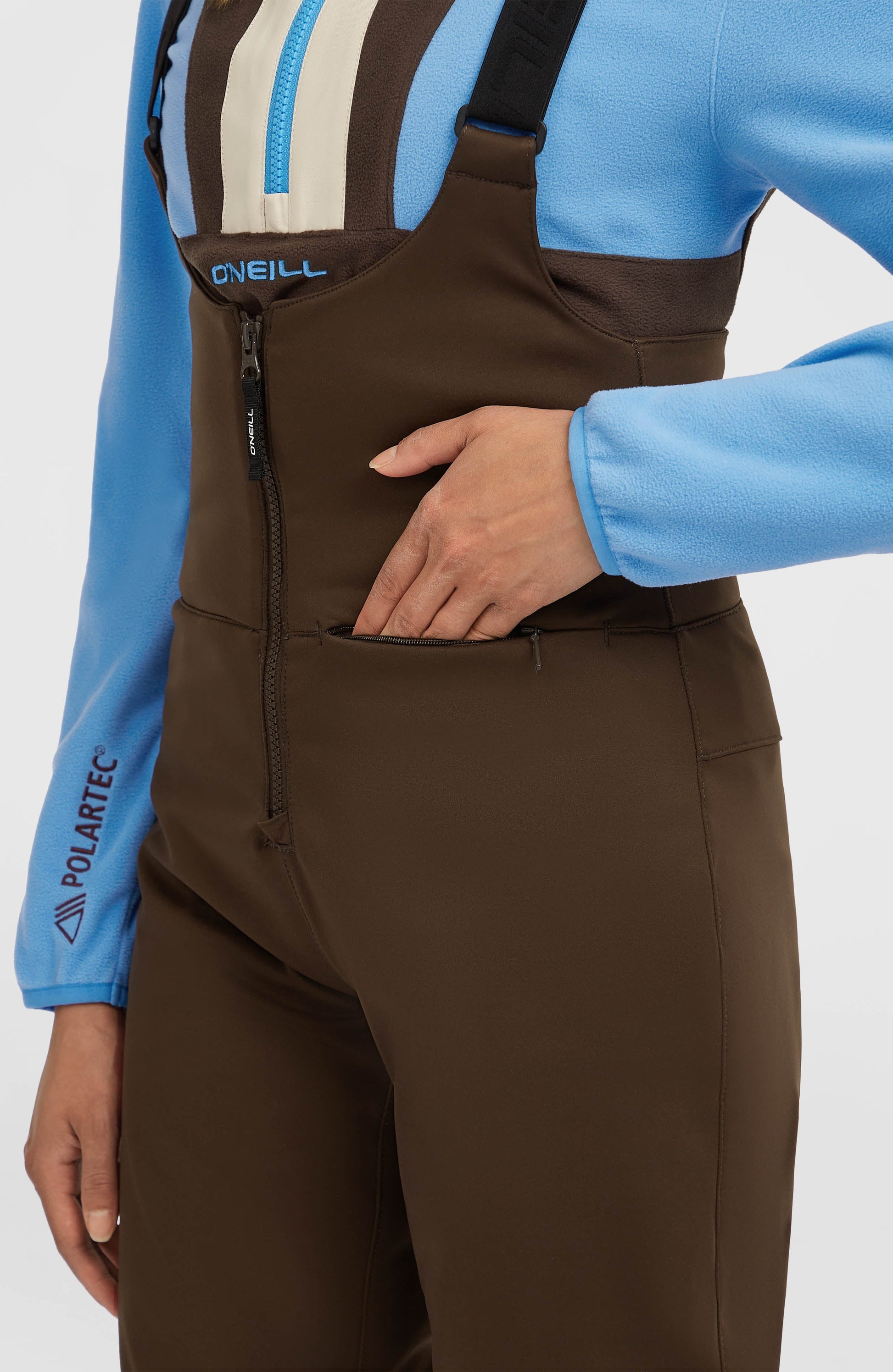FWC'Cruz Softshell Suspender Snow Pants Women Coffee Bean