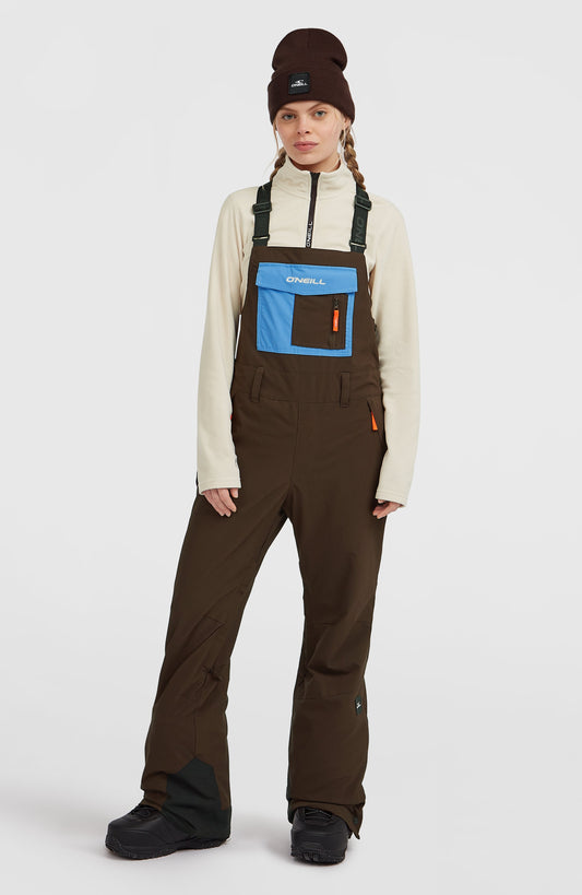 FWC'Peak Bib Snow Pants Women Coffee Bean Colour Block
