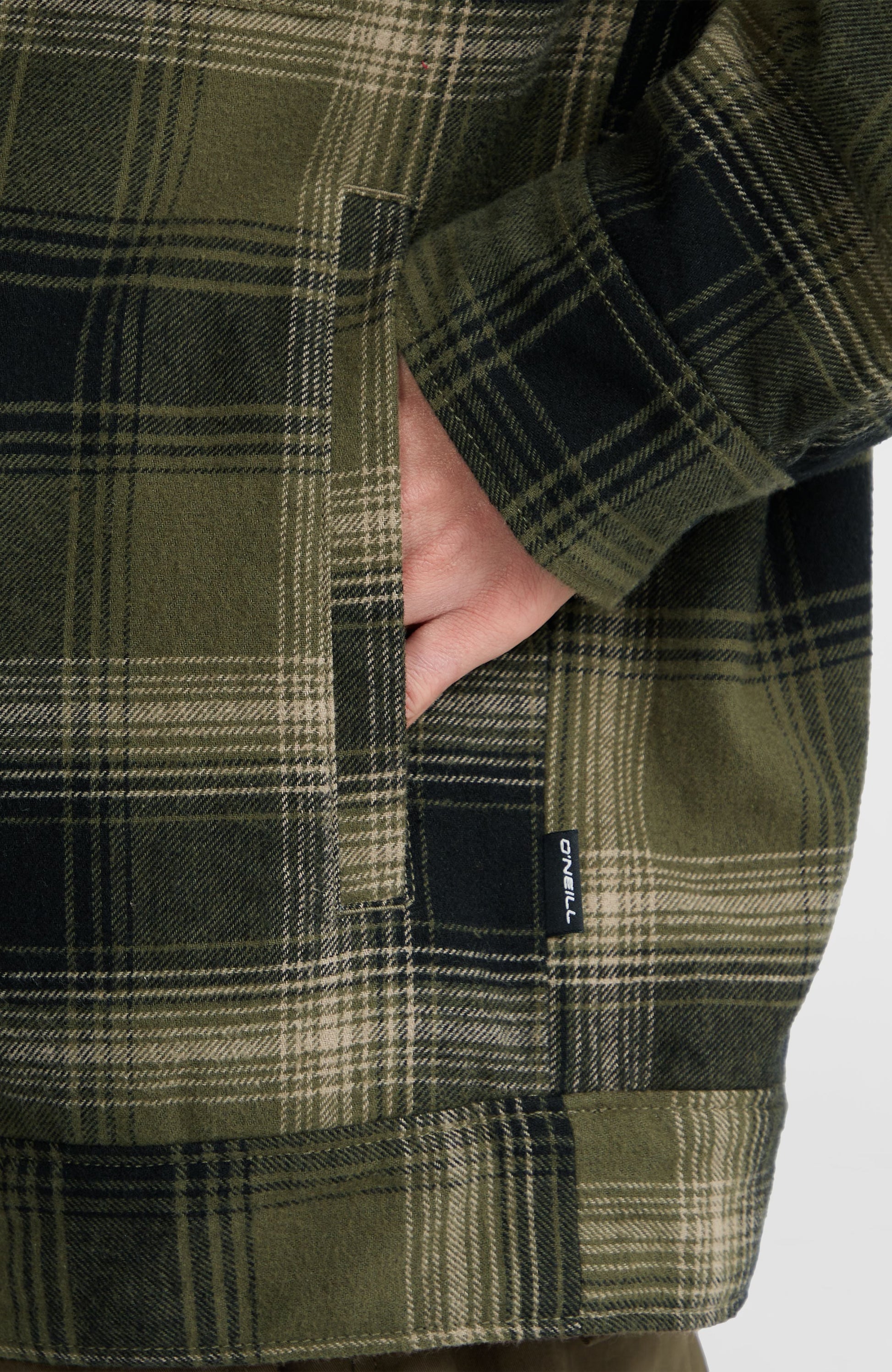 Fleece-Lined Jacket Men Green Check Small