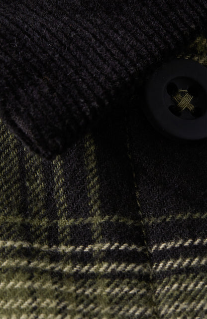 Fleece-Lined Jacket Men Green Check Small