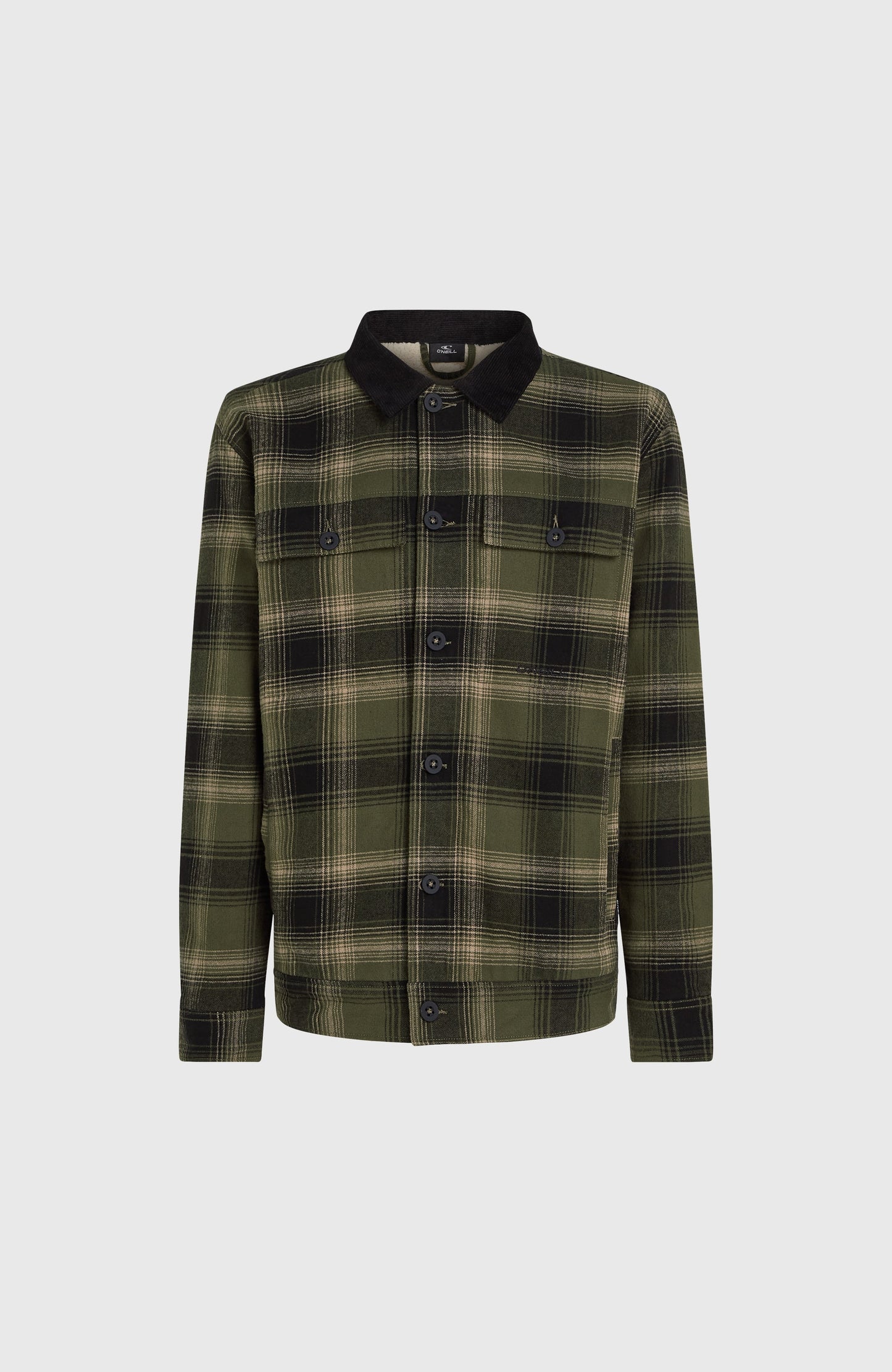 Fleece-Lined Jacket Men Green Check Small