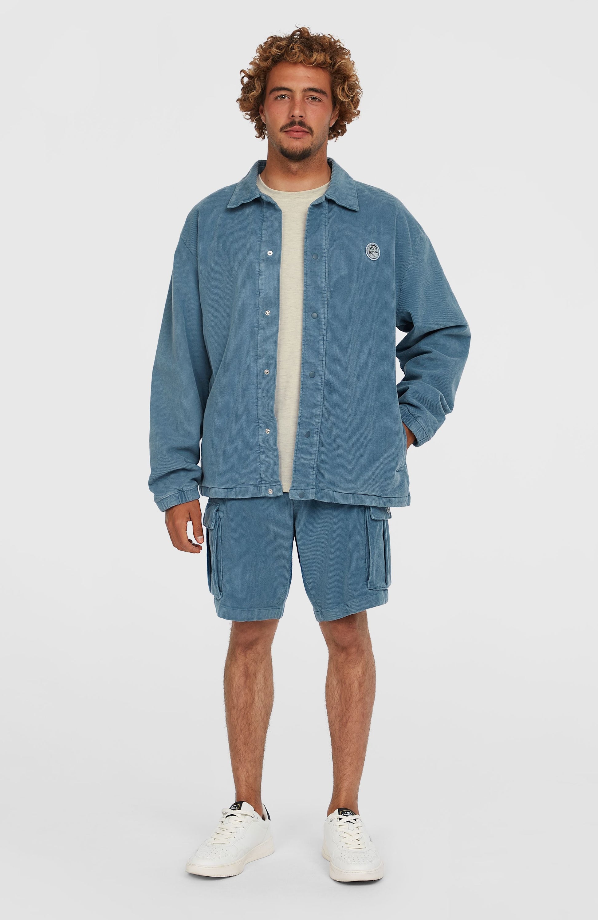 Cord Coach Jacket Men Copen Blue