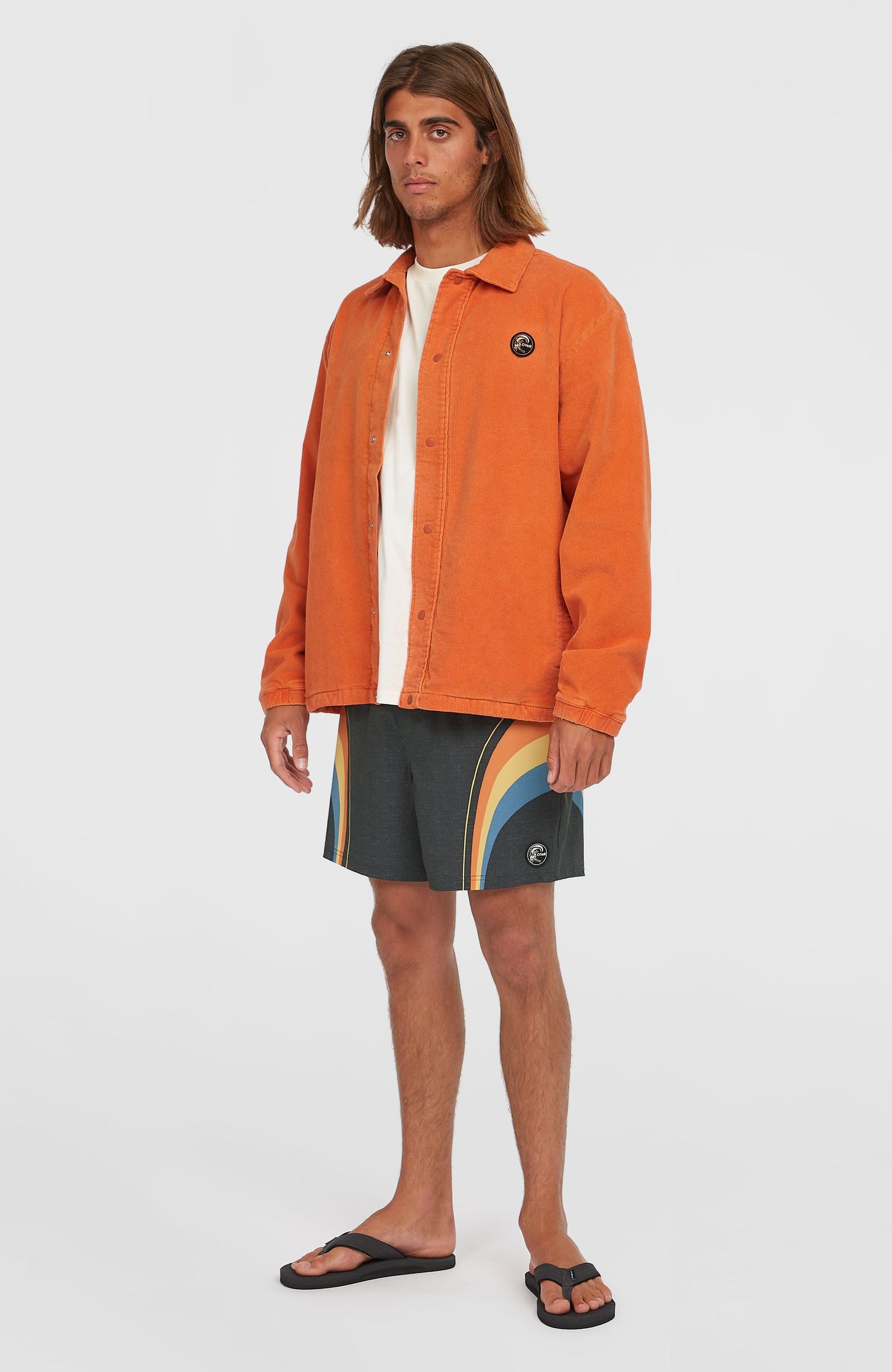 Cord Coach Jacket Men Cinnamon Stick