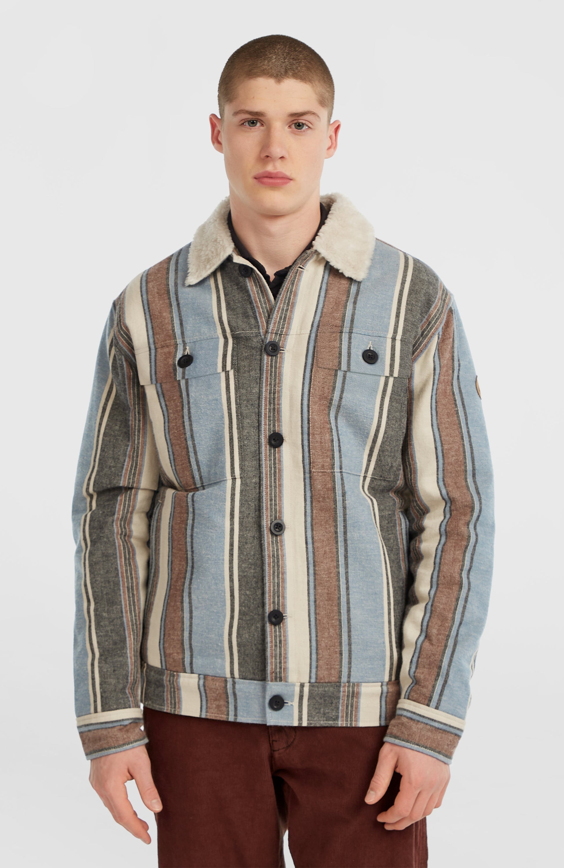 O'Riginals Fleece-Lined Jacket Men Blue Vintage O'Neill Stripe