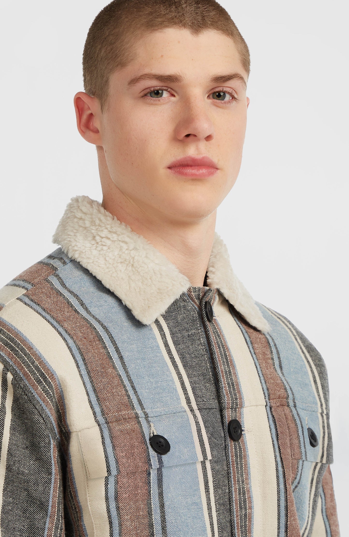O'Riginals Fleece-Lined Jacket Men Blue Vintage O'Neill Stripe