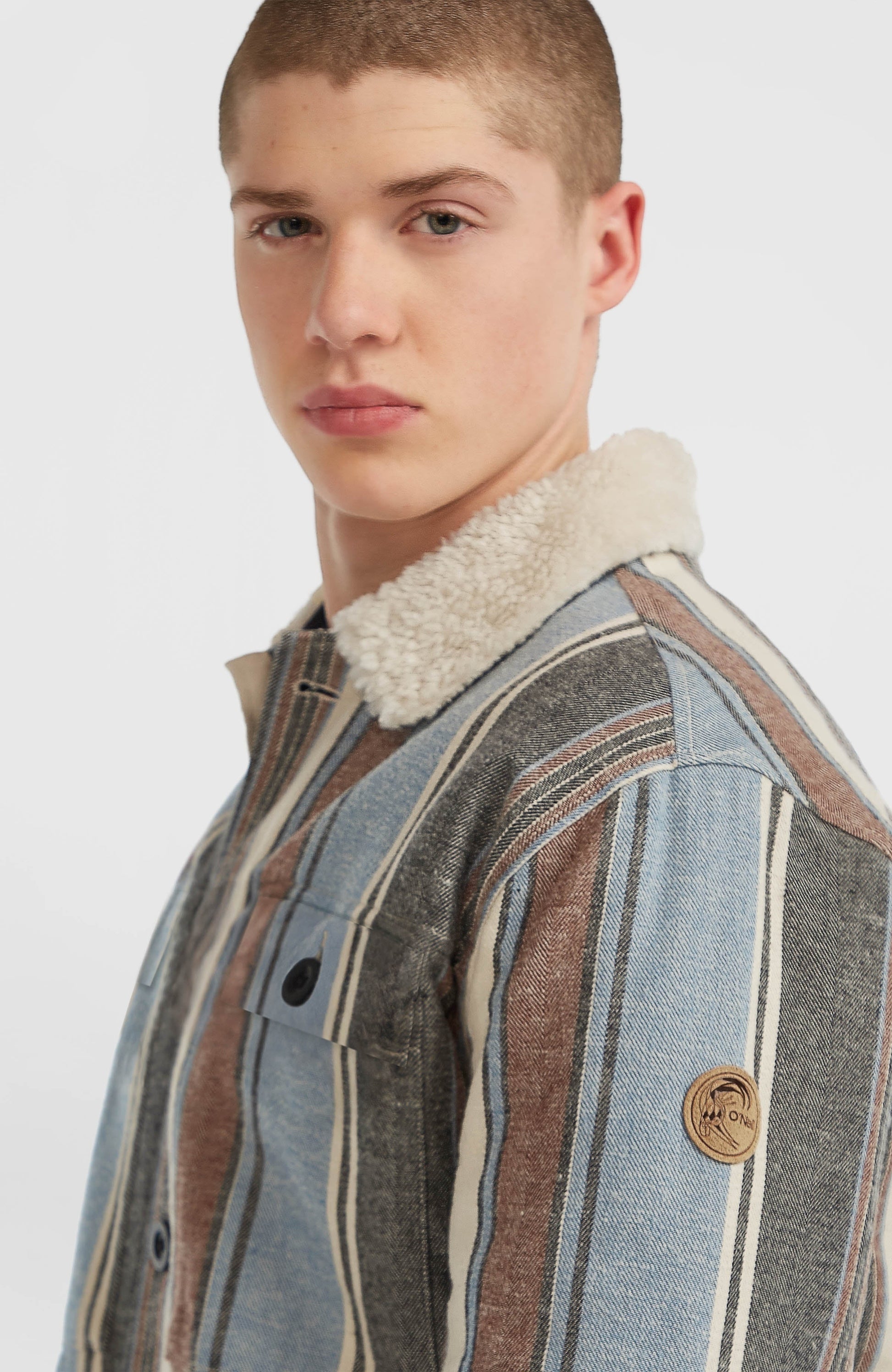 O'Riginals Fleece-Lined Jacket Men Blue Vintage O'Neill Stripe