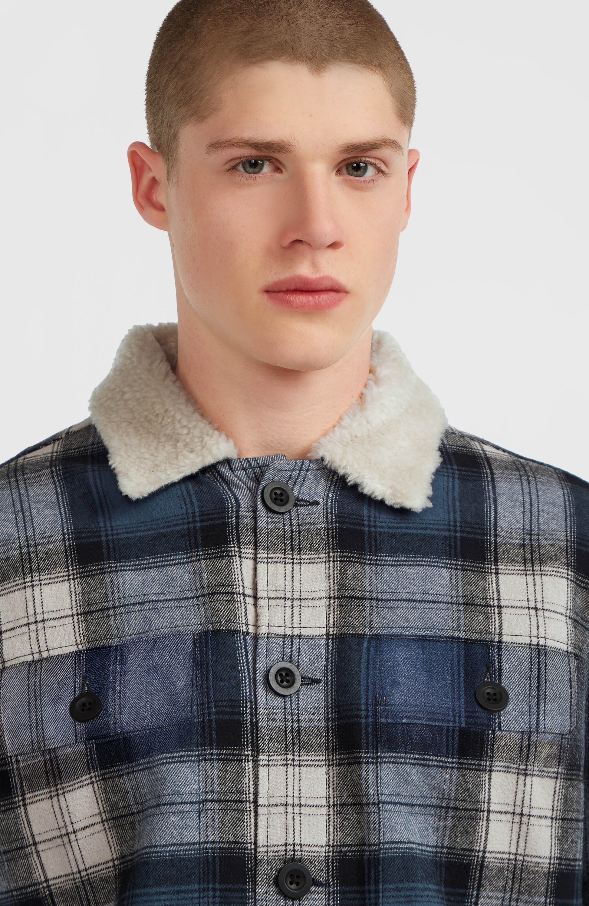 O'Riginals Fleece-Lined Jacket Men Mozart Blue Check