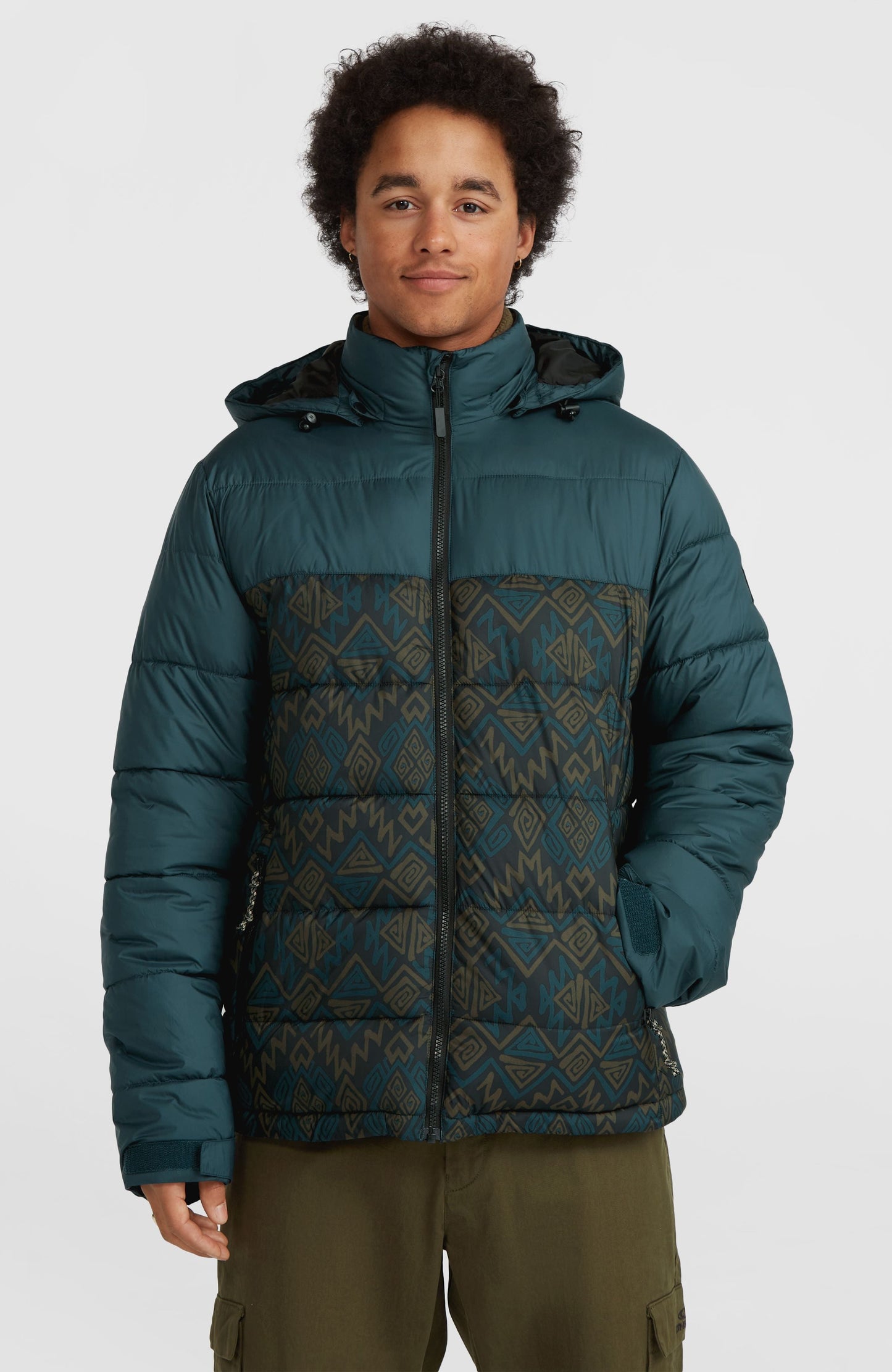 O'Riginals Puffer Jacket Men Black Retro Ikat