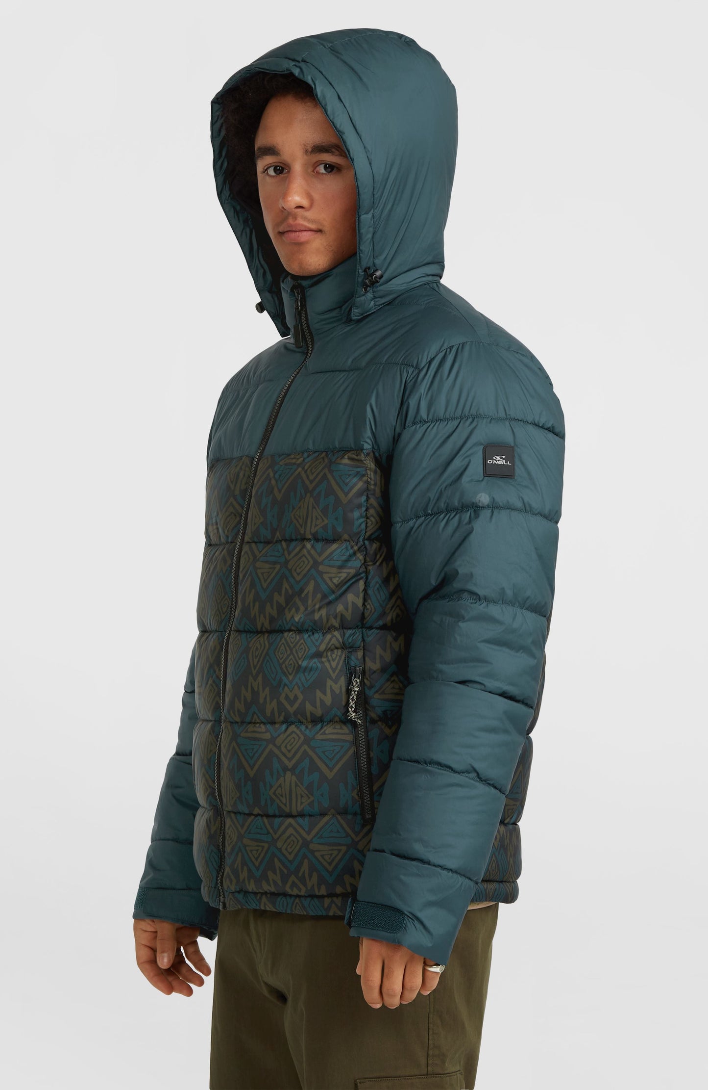 O'Riginals Puffer Jacket Men Black Retro Ikat