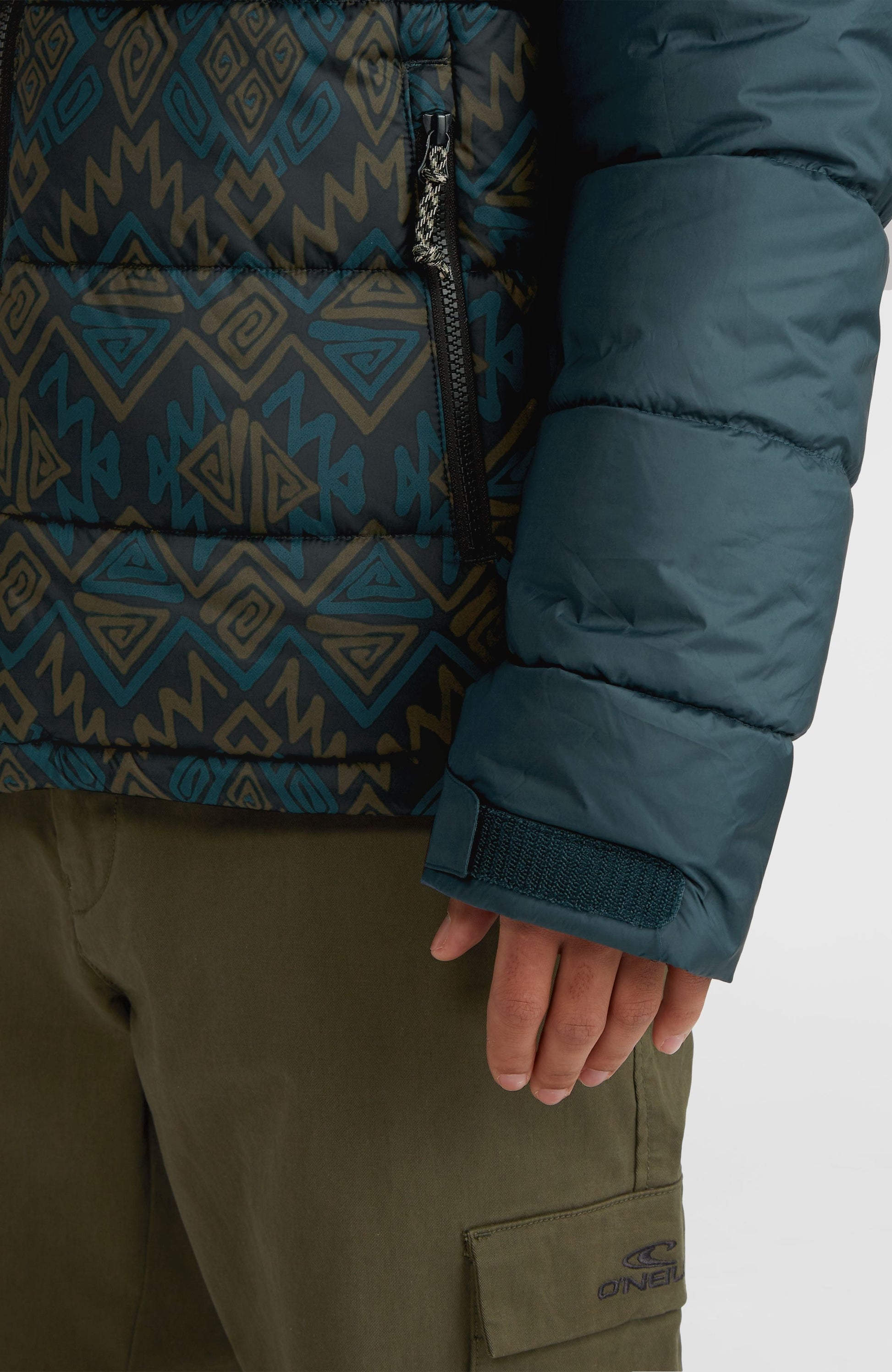 O'Riginals Puffer Jacket Men Black Retro Ikat