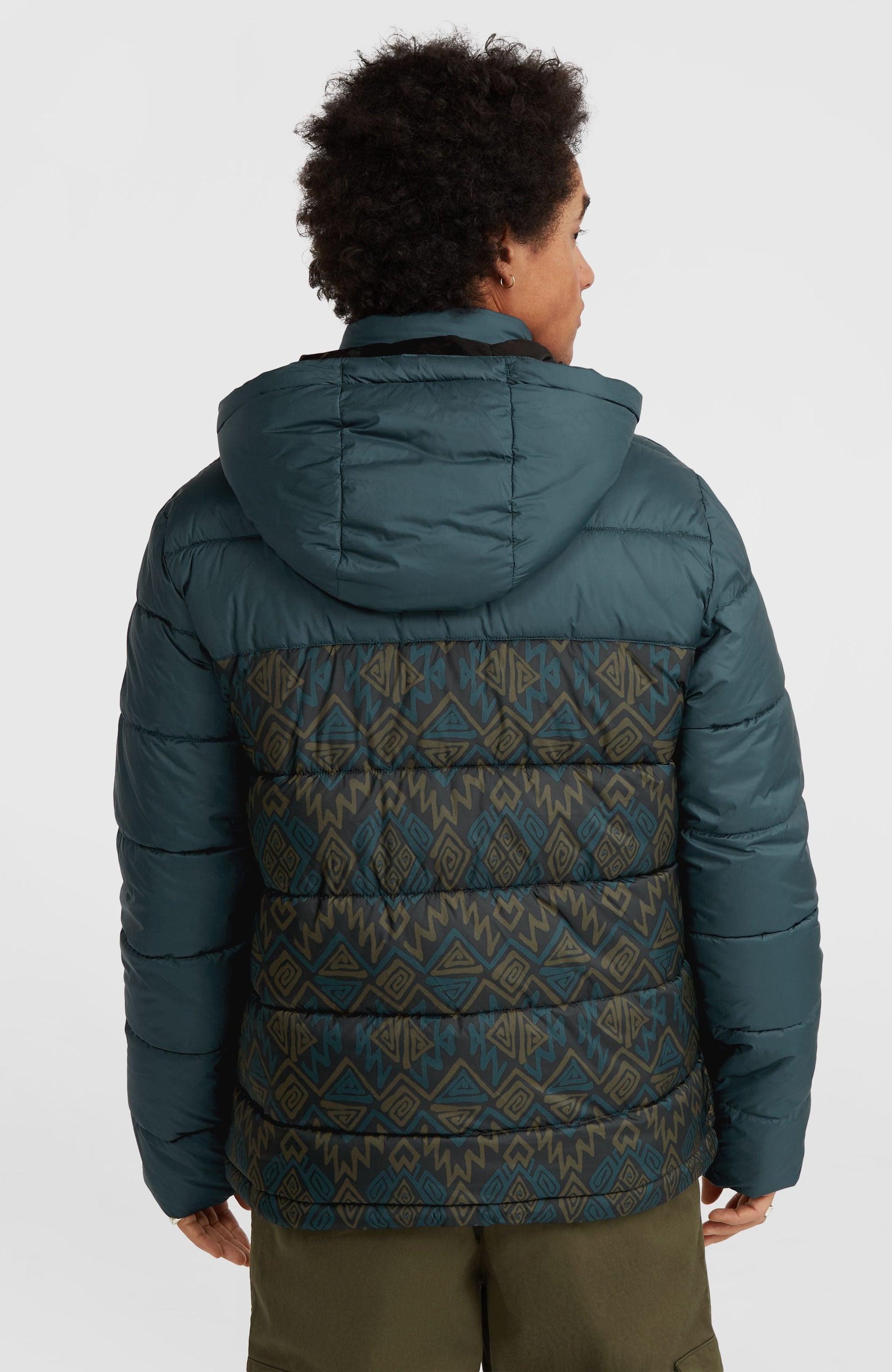 O'Riginals Puffer Jacket Men Black Retro Ikat