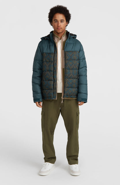 O'Riginals Puffer Jacket Men Black Retro Ikat