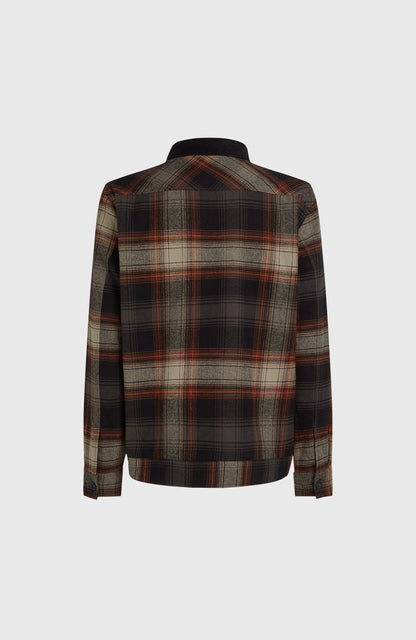 Fleece-Lined Jacket Men Grey Check Small