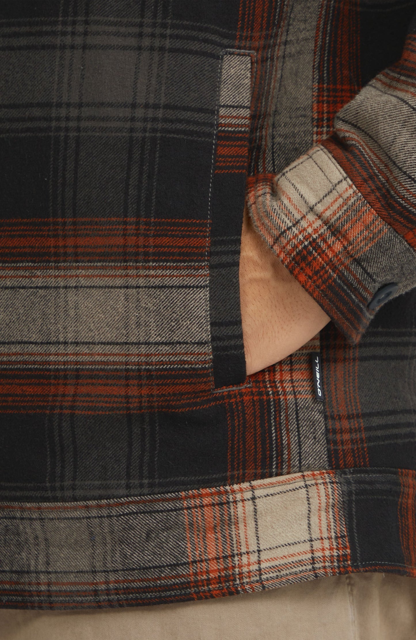 Fleece-Lined Jacket Men Grey Check Small