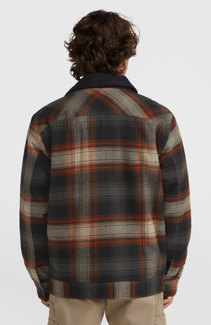 Fleece-Lined Jacket Men Grey Check Small
