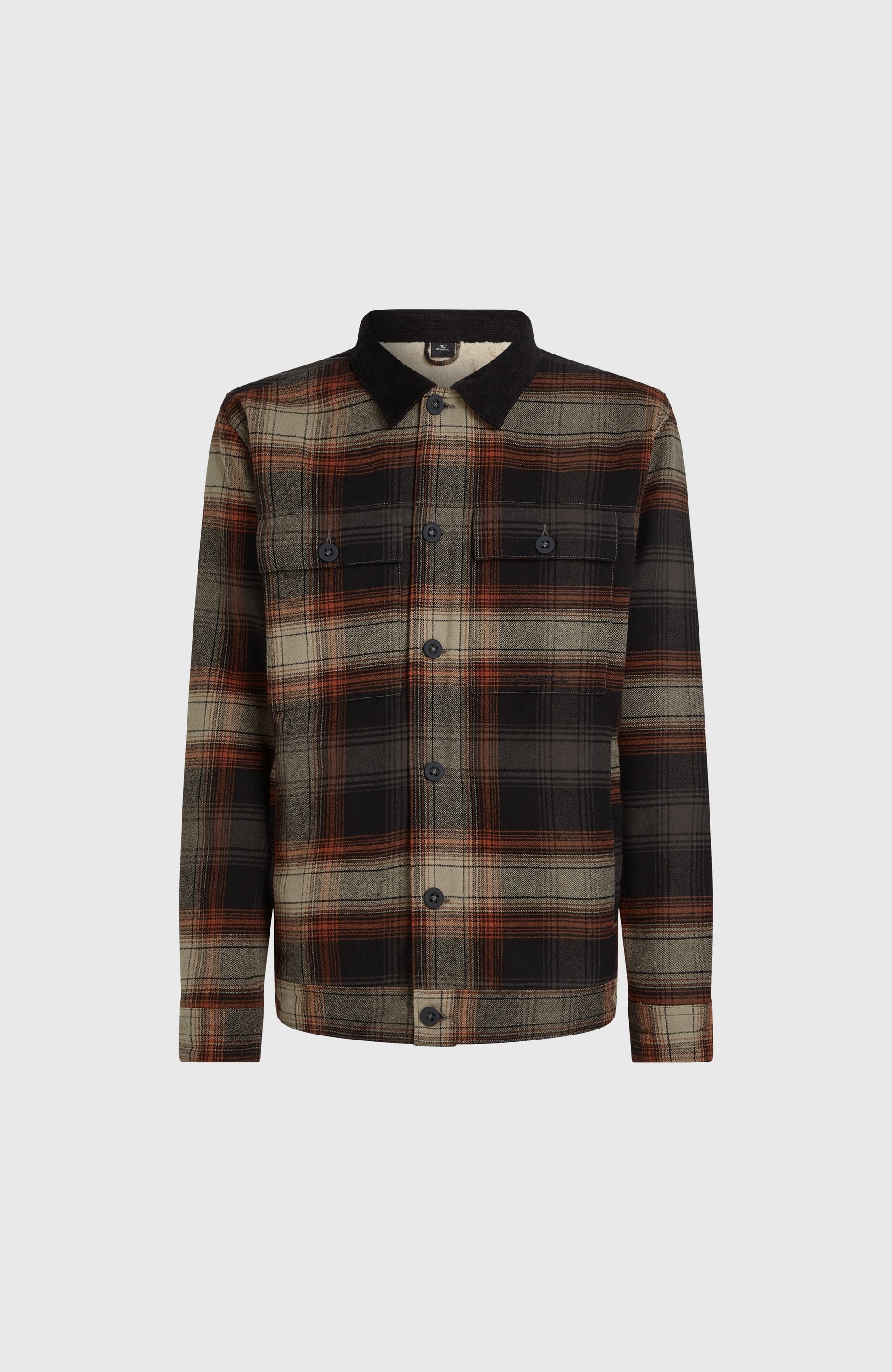 Fleece-Lined Jacket Men Grey Check Small