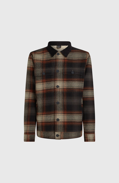 Fleece-Lined Jacket Men Grey Check Small